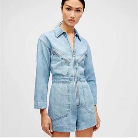 7 For All Mankind Pants - NWT 7 For All Mankind Flight Zip Romper Size L